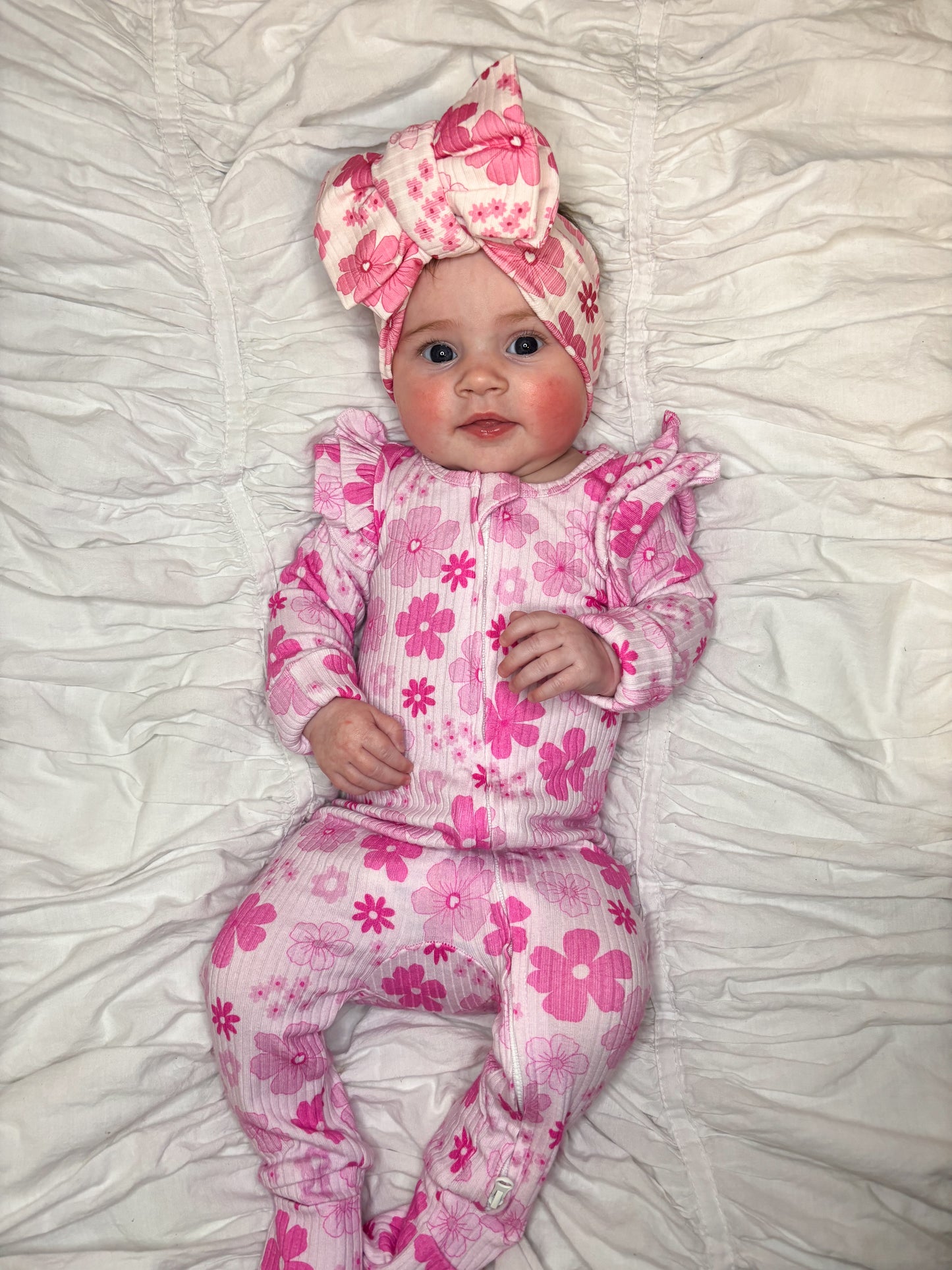 Pink Floral Oversized Bow