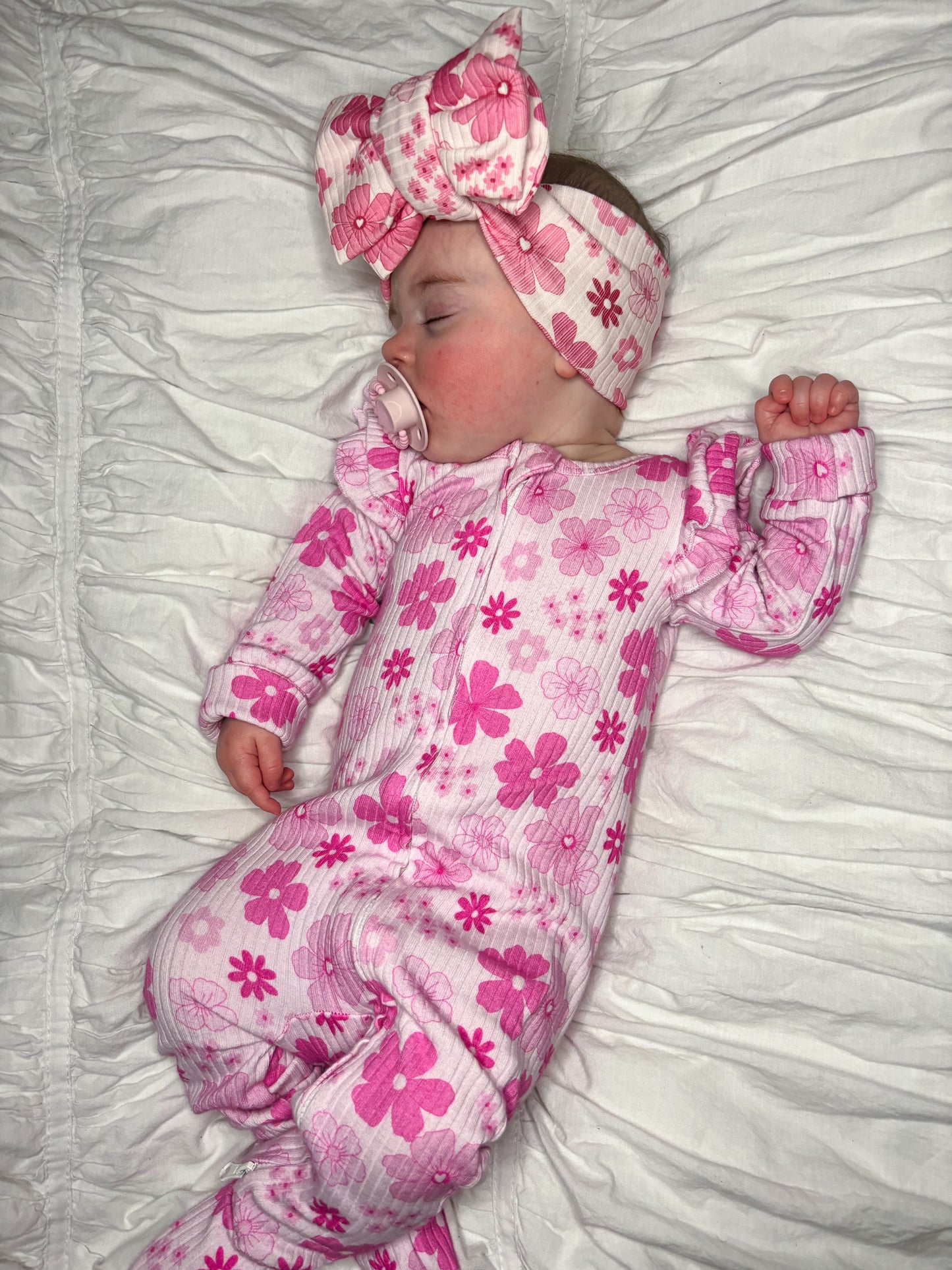 Pink Floral Oversized Bow