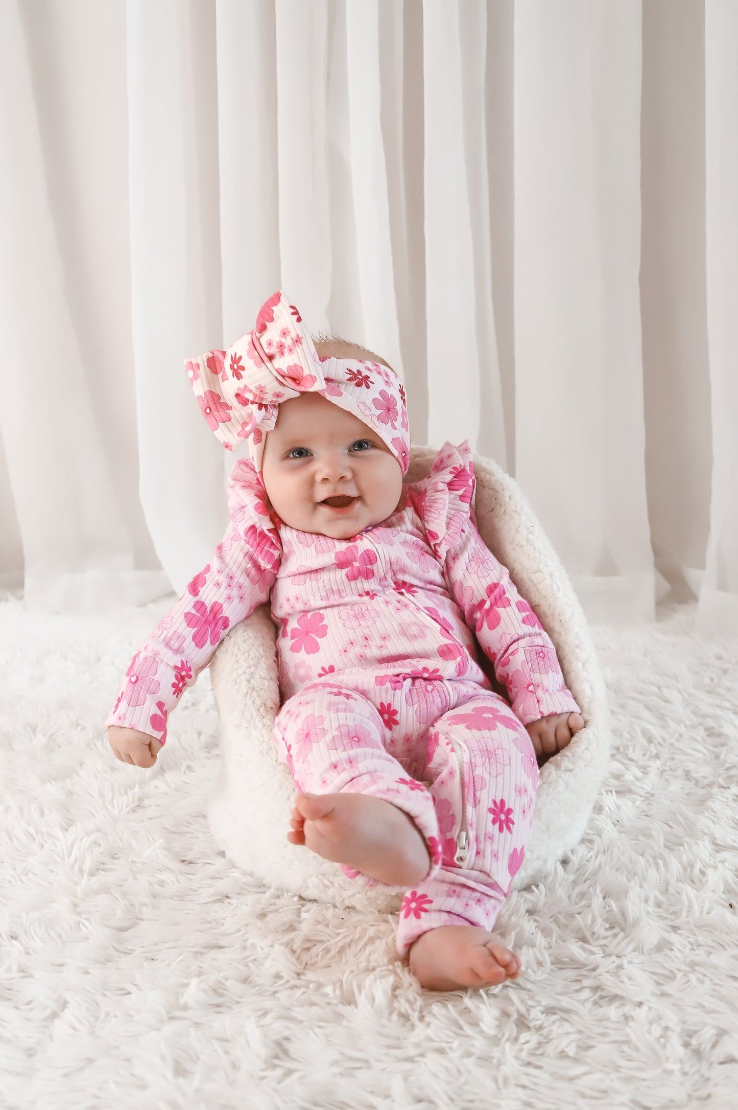 Pink Floral Romper