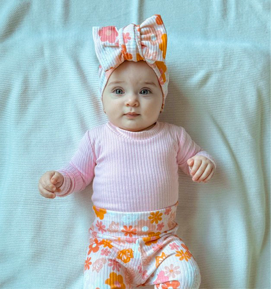 Peachy Petals Oversized Bow