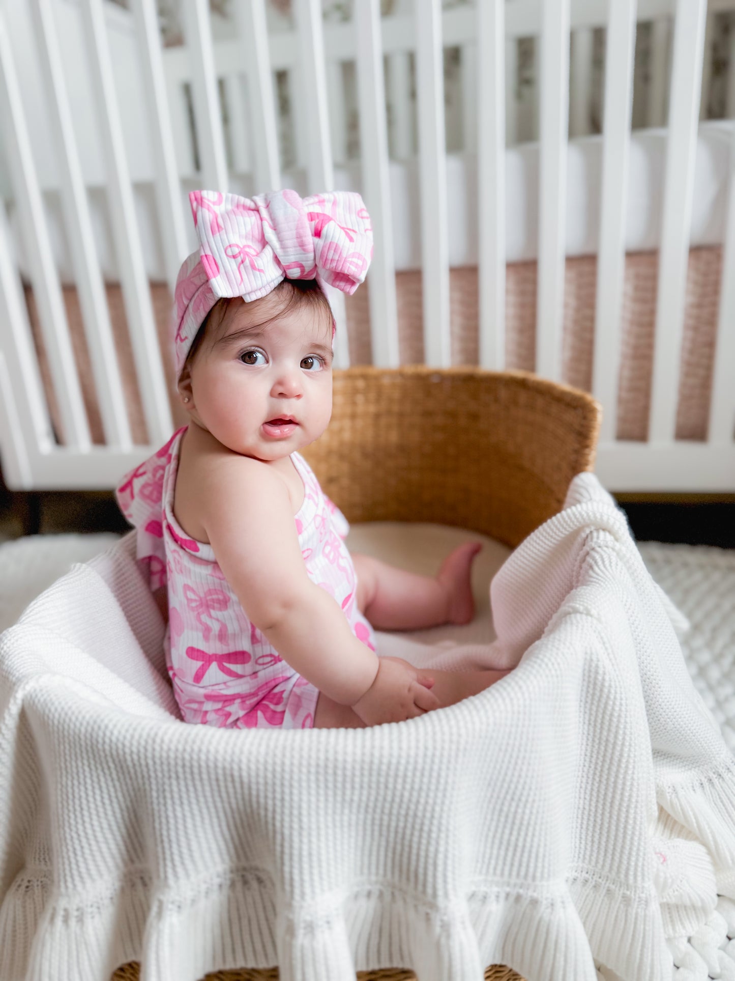 Pink Bow One-Shoulder Bodysuit