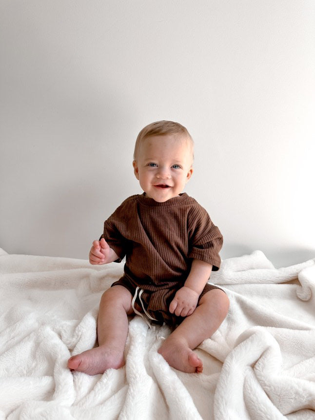 Chocolate Ribbed Set
