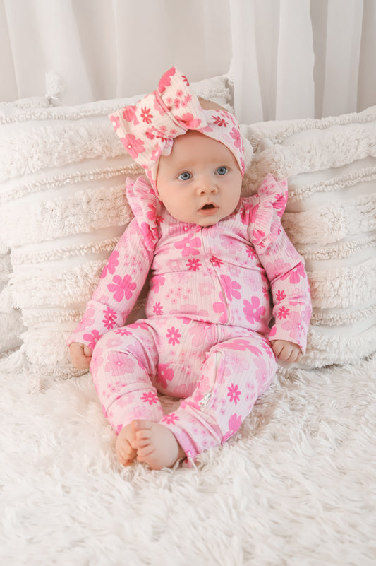 Pink Floral Romper