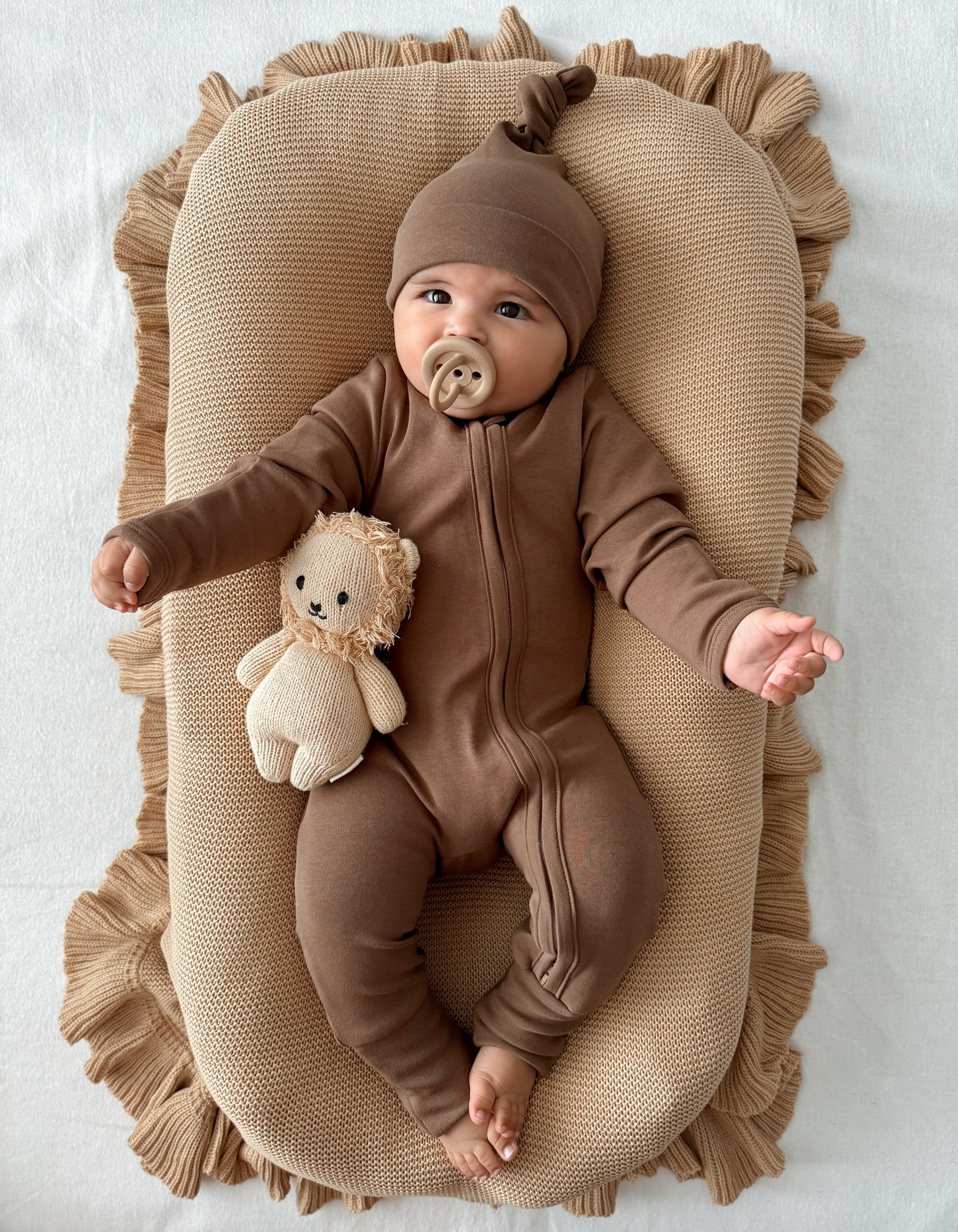 Brown Romper & Beanie