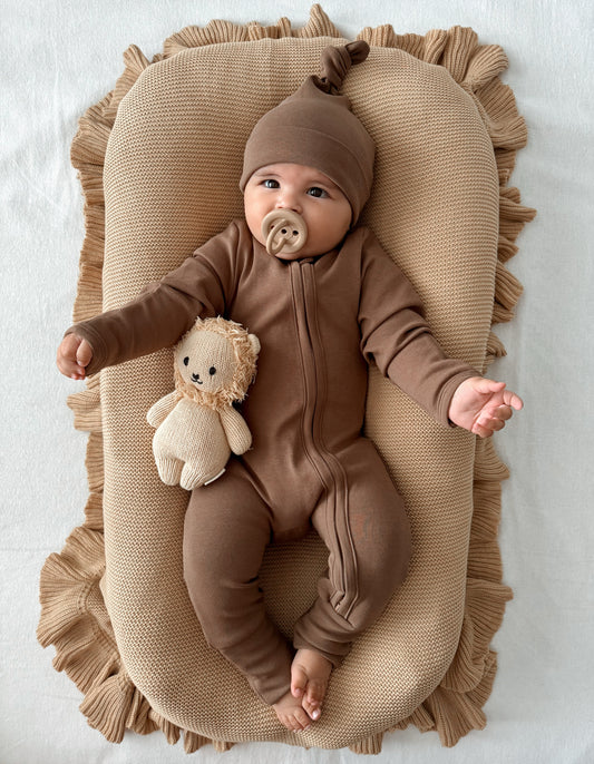 Brown Romper & Beanie